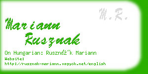 mariann rusznak business card